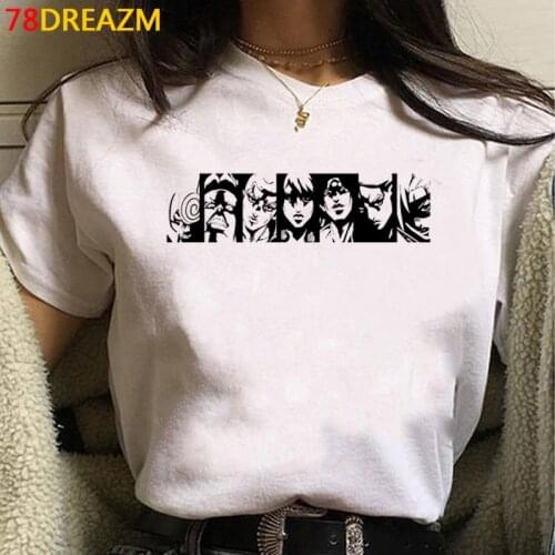 Jojo Bizarre Adventure top tees summer top male couple clothes japanese aesthetic 2021 graphic tees top tees streetwear