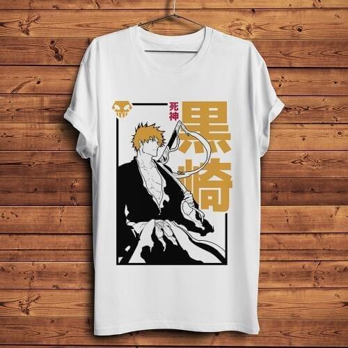 BLEACH Ichigo funny anime t shirt men new white casual tshirt homme JAPAN manga unisex streetwear t-shirt