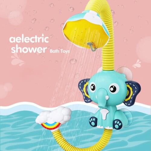 Head Bathtub Water Playing Toy Electric Elephant Spray Water Pump Bath Shower for Children Early Learning Supplies