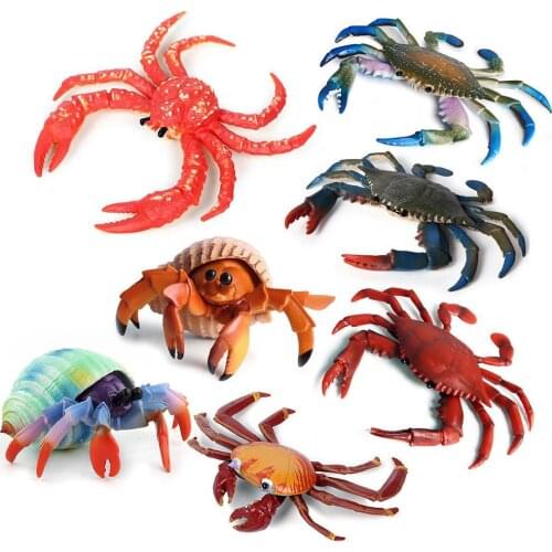 Simulation Hermit Crab Marine Animal PVC Model Desktop Decor Education Kids Toy Marine Animal Ornament Handicraft Educational To