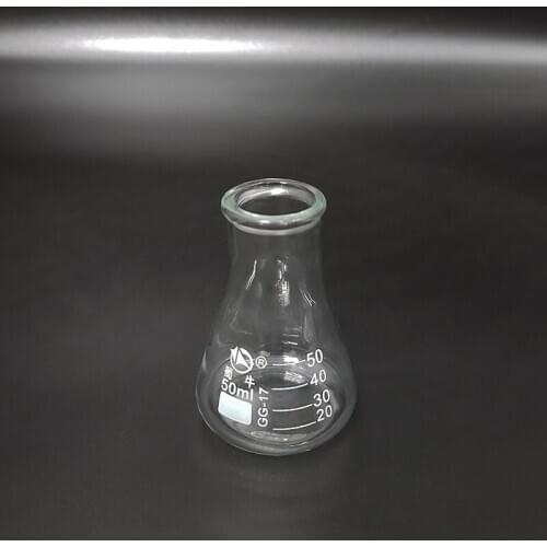 4pcs Big B Conical flask,Wide spout with graduations,Capacity 50ml,O.D. of neck 28mm,Erlenmeyer flask with normal neck