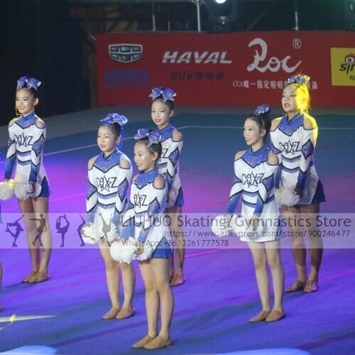 Cheerleader Competition Costume Figure Skating Dress Child Kids Clubs Elegant Aerobics Cheerleading Varsity Fancy Dress Uniform