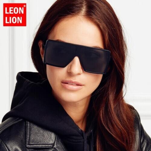 LeonLion Oversized Retro Sunglasses Women Luxury Brand Glasses for Women/Men Vintage Eyeglasses Women Square Gafas De Sol Mujer