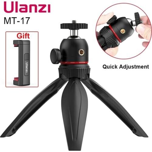 Ulanzi MT-17 Mini Tripod Adjustable 360 Rotation Ballhead Smartphone Vlog Tripod GoPro 9 8 Tripod With 1/4 Screw Tripod Monopod