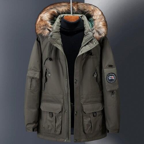 2019 Down Jackets Men Warm High Quality Detachable liner Down Coats Fur Hooded Men Casual Parkas Coats Snow Jacket 6XL