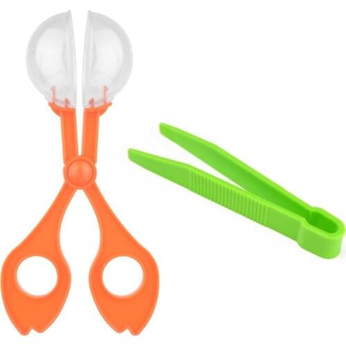 New Children School Plant Insect Biology Study Tool Set Plastic Scissor Clamp Tweezers Cute Nature Exploration Toy Kit for Kids