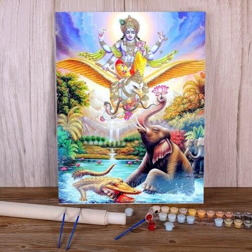 Region Ganesha DIY Painting By Numbers Kit Oil Paints 50*70 Oil Painting New Design Crafts For Wholesale