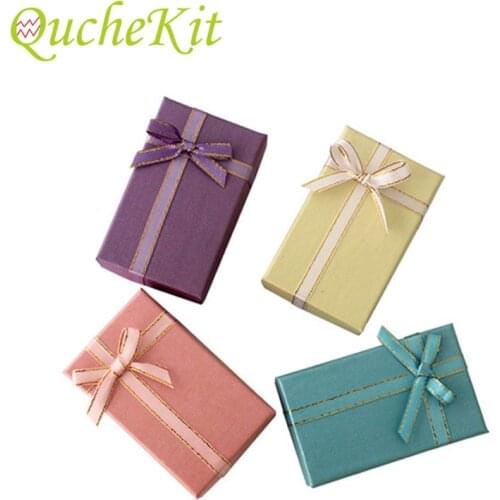 24pc Bow-knot Jewelry Set Paper Gift Boxes For Display Pendent Necklace Earring Ring Box Packaging Craft Paper Jewelry Organizer