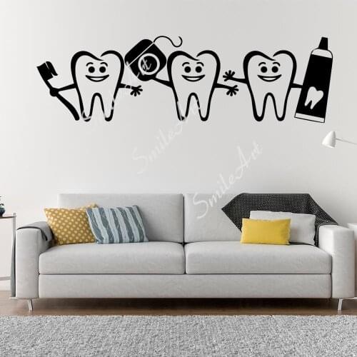 Diy teeth Wall Sticker Home Decor Decoration For Living Room Kids Room Vinyl Decals