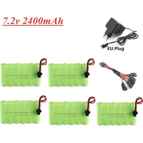 7.2v 2400mah AA NI-MH Battery + charger For electric toy Remote car ship robot model 7.2v Rechargeable Battery Pack For RC boat