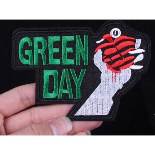 Pulaqi New GREEN DAY Embroidered Clothes Patches For Clothing Iron On Patches Applique F