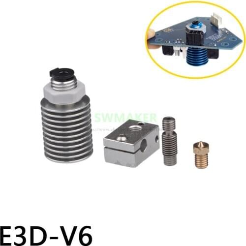 New V6 Metal Hot End, Heat Sink Radiator with Threaded M12*1.5 For Remote/Direct Extruder 3D printer parts