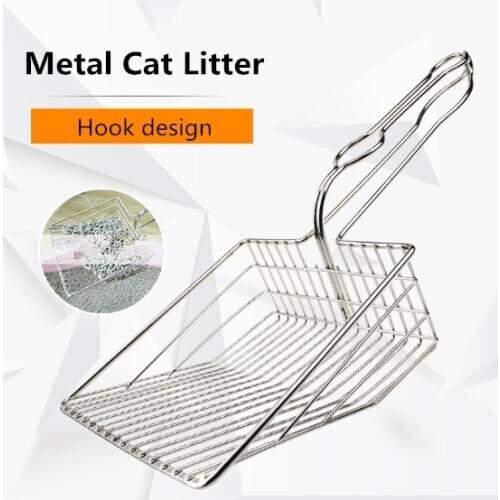 Metal Cat Litter Scoop Hollow Pet Cat Toilet Scooper with Long Handle Jumbo Cat Litter Scoop Sifter Shovel Pet Cleaning Tools