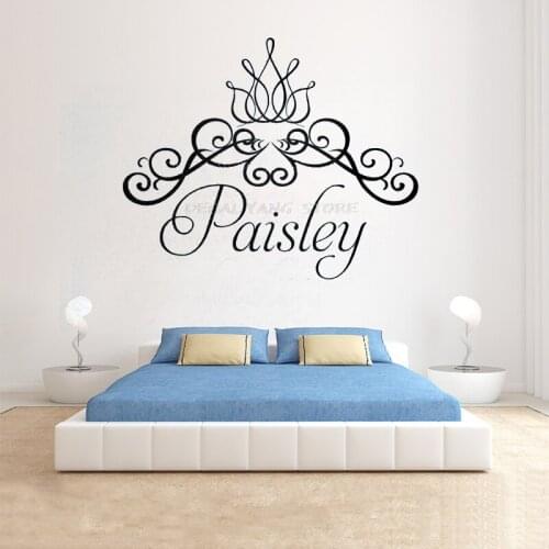 Princess Crown Wall Decal Custom Girl Name Wall Decals Custom Name Sign Wall Decal Princess Nursery Decor Girls Room Decor DZ033