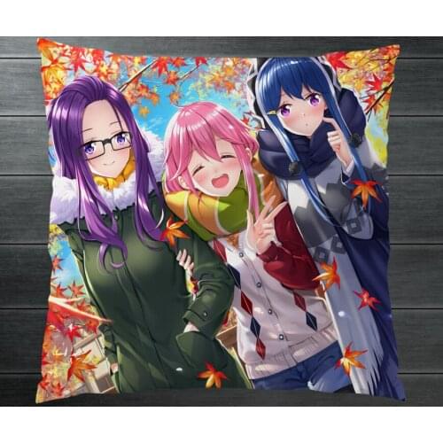 Laid-Back Camp Yuru Camp Nadeshiko Kagamihara Rin Shima Two Sides Pillowcase Fanart Pillow Cushion Case Cover Cosplay Gift P20