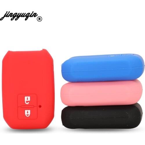 Jingyuqin 2 Buttons Silicone Remote Car Key Case Cover Protect FOB For Suzuki Swift 2017 2018 Holder
