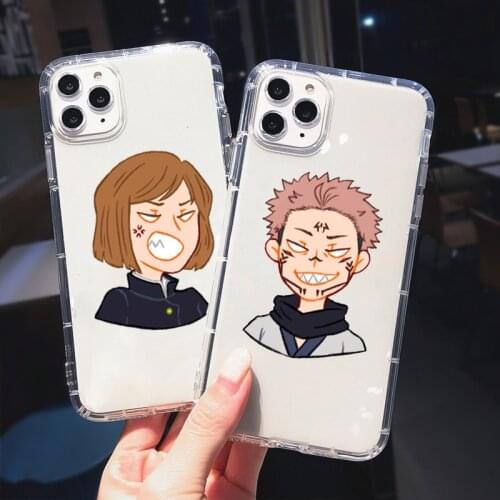 Cute Japan Anime Jujutsu Kaisen Gojo sensei Phone Case For iPhone 12 1 Pro 7 XS MAX X XR SE20 8 6Plus Clear Soft TPU Cover Coque