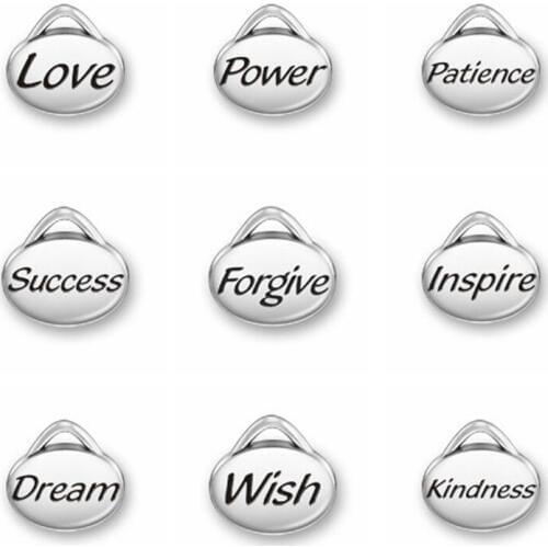 Ancient Silver Success Inspire Power Wish Pendant Vintage Charms Jewelry Accessories For DIY Handmade Keychains,Bracelets Making