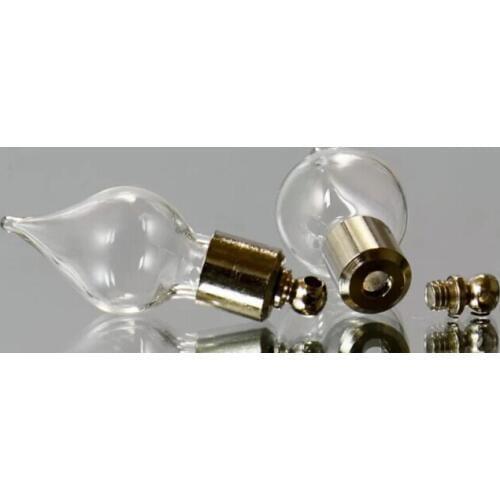 20pcs Miniature Wishing Bottle Glass Perfume essential oil bottle charm water tear drop vial pendant necklace SCREW CAP gifts