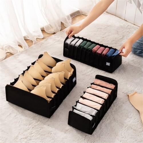 Underwear Storage Box Bra Dormitory Closet Organizer For Socks Home Separated Organizer Panties Foldable Drawer Organizer #T1P