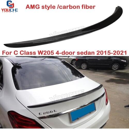 AMG Style Carbon Fiber Rear Spoiler For Mercedes W205 2015 + 4-door Sedan C180 C200 C250 C300 C350 C400 C450