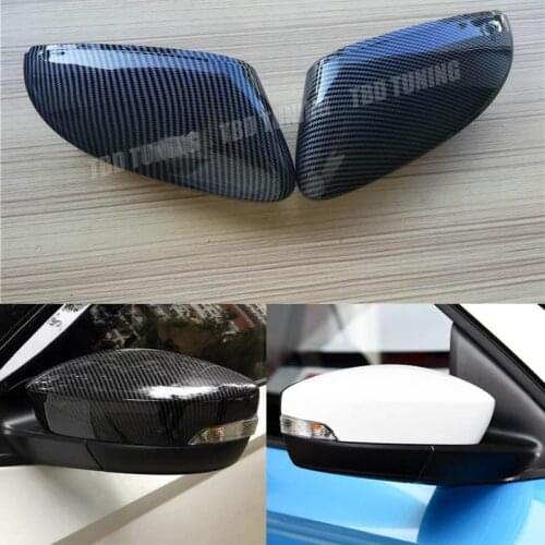 Carbon Fiber Look Mirror Cover For Skoda Fabia 2015 2016 2017+Replacement Style Fabia Rear View Mirror Cover