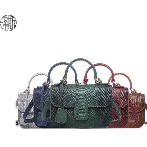 Zenos Envelop Bags Snake Skin Emboss Leather Shoulder Bags For Female With Adjustable Strap Bag Accessory
