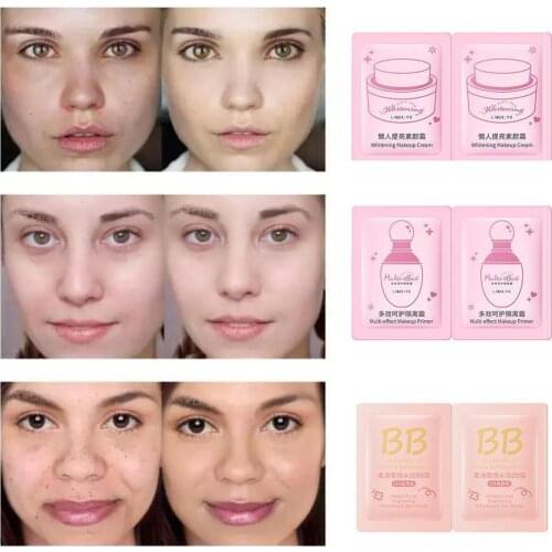 2pcs BB Cream Concealer Moisturizing Makeup Brightening Bare Whitening Foundation BB Base Face Long Lasting Skin Care