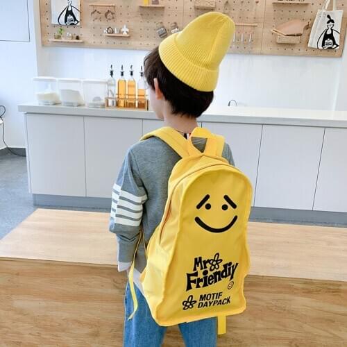 2020 Children Cure Smile Boys Backpack Waterproof Nylon Creative Funny Light Student Bag Leisure Travel Backpack Women Stray Ki