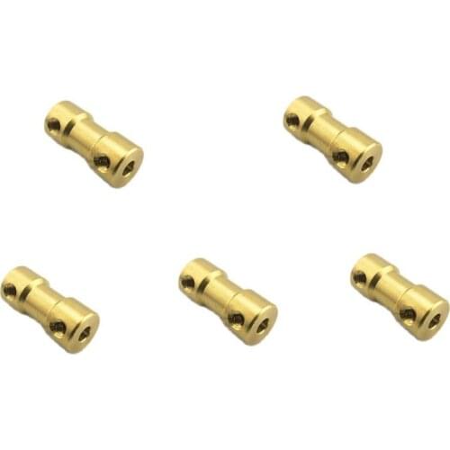 5pcs 2mm/2.3mm/3mm/3.17mm/4mm/5mm/6mm Brass Flexible Motor Shaft Coupling Coupler Motor Transmission Connector for RC Boat Parts
