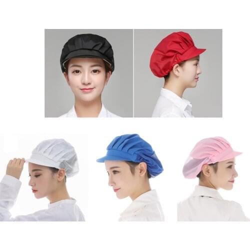 5Pack Men Women Chef Hat Adjustable Cooking Catering Cap Breathable Cotton/Half Mesh