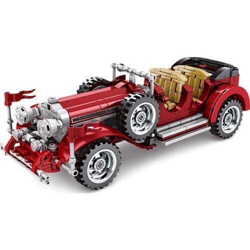 617PCS Science And Technic Series Educational Building Blocks Toys For Kids DIY Birthday Gift Sembo Pull-Back Classic Car Model