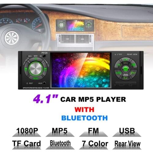 4.1 inch Screen Car Stereo MP3 MP4 MP5 player Bluetooth Wireless USB TF card AUX uses 1080P with Rear View Camera