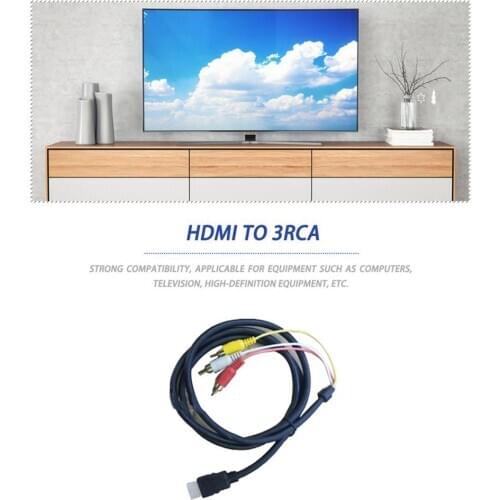 Black Power Cords & Extension Cords High Quality To 3 RCA 1.5m Cable Male Adapter Converter Cable For HDTV Drop