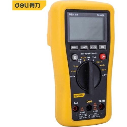 Deli DL8460 3-3/4 Digit Digital Multimeter Electrician Tools Multi-Function Detection DC 1000V, AC 750 Non-Slip Handle