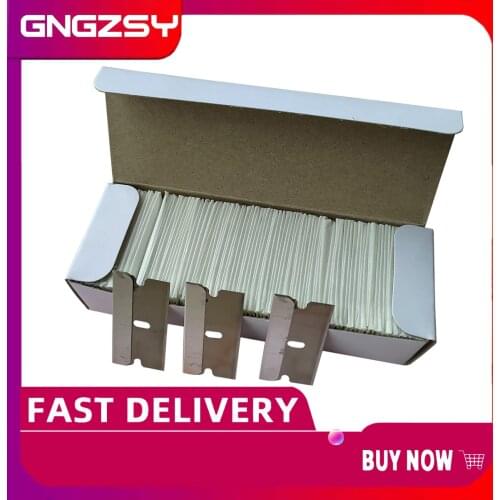 CNGZSY 100PCS Carbon Steel Razor Blades 1.5" Single Edged Tip For Automotive Glue Scraper Ceramic Oven Glass Clean Shovel E13