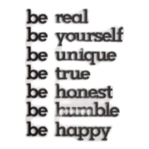 Black Be Real Be Yourself Wood Mdf Decorative Wall Lettering + Decoration Crafts + Decorative Boards