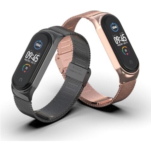 For Mi Band 5 Strap For Xiaomi Mi Band 4 3 Bracelet Metal Stainless Steel Pulseira Miband Correa NFC Global Version Wristbands