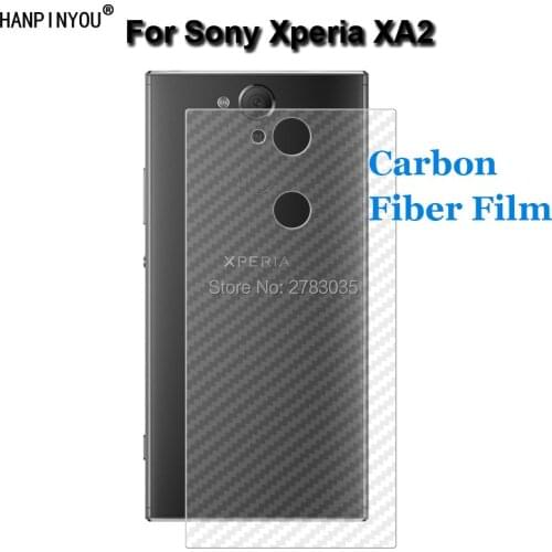 For Sony Xperia XA2 / Dual H3113 Durable 3D Anti-fingerprint Transparent Carbon Fiber Back Film Screen Protector Rear Cover