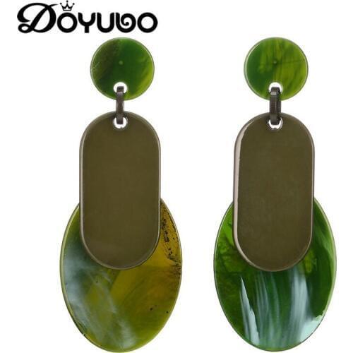 DOYUBO Personality 2019 Large Long Acrylic Acetate Drop Earrings For Women Fashion Earrings Jewelry Lady Cool Accessories EA007
