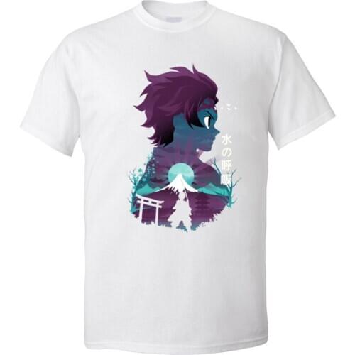 Anime Hero Tanjiro T-shirts For Men VALENTINE DAY 100% Cotton O Neck Tops & Tees Short Sleeve Funny Tee-Shirts Japan Style