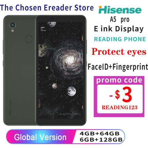 Google play Hisense A5 Pro eink Display Screen FaceID Fingerprint Android 10 5.84" Ebook Read Kindle e ink English Smart Phone