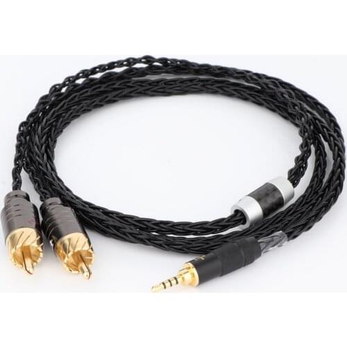 HiFi Cable With 2.5mm TRRS Balanced Male to 2 RCA Male for Astell&Kern AK100II, AK120II, AK240, AK380, AK320, DP-X1A, FIIO X5III