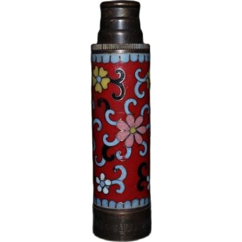 China old Beijing old goods Pure copper cloisonne telescopic telescope