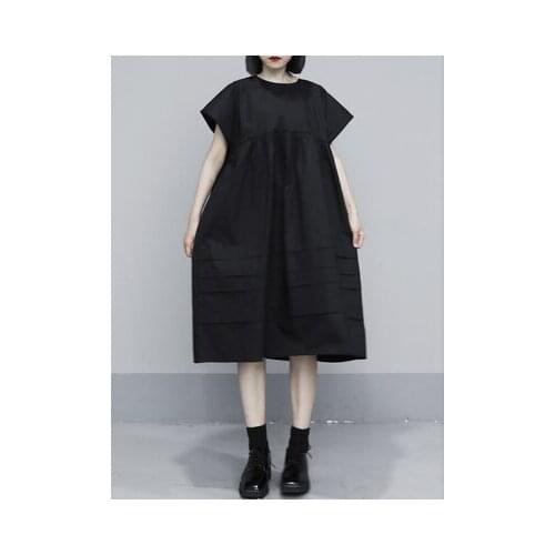 Summer 2020 new fluffy color large size meat medium-length loose dress