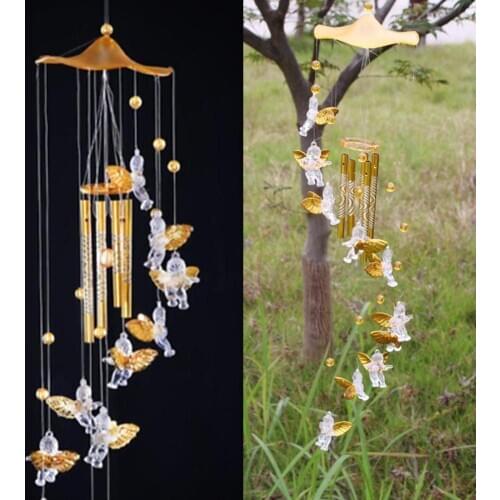 Love Angel Cupid Wind Chime Tube Hanging Ornament House Warm Gift Home Decor With Clear Sound