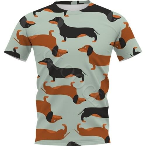 CLOOCL Fashion Mens T-shirt Dachshund 3D Printed Dog Animal Tee Shirt Harajuku Style Clothing Short Sleeve Tees Tops