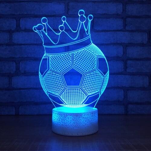 3d Illusion Night Light Football Crown 7 Colors Changing usb Table Lamp for Child Gift Home Bedroom Decor Atmosphere Lighting