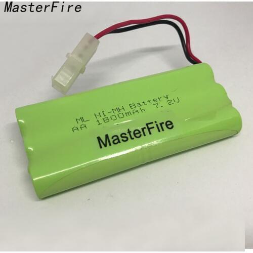 MasterFire Original 7.2V 1800mAh 6x AA Ni-MH Rechargeable Battery Pack with Tamiya Connector for RC Cars RC Boat Remote Toys