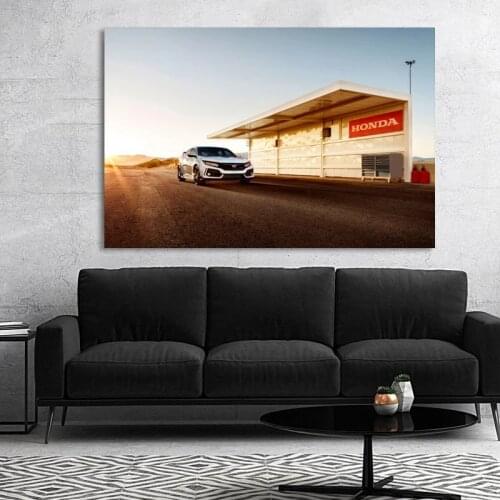 Prints Painting Pictures Wall Artwork Home Decoration Modular Canvas Honda Civic Type R Sport Car Poster For Bedside Background